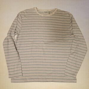 Vintage Classic Elements Women's Medium Striped Long Sleeve Shirt Ribbed Knit